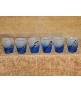 6 blue smooth glasses