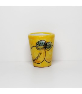 Set of 6 pottery yellow glasses ideal for limoncello