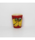 Set of 6 red pottery glasses ideal for limoncello 