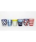 Set of 6 design pottery glasses ideal for limoncello