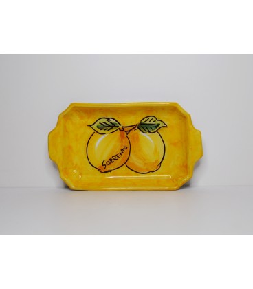 Yellow Pottery tray small size ( 4 glasses)