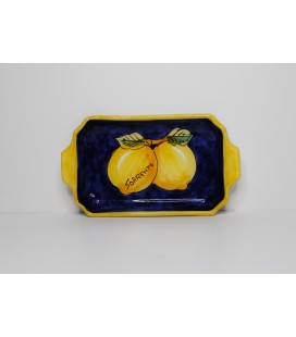 Blue pottery tray small size (4 glasses)