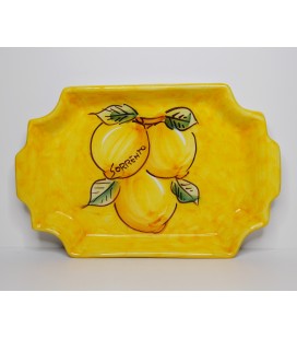 Vassoio in ceramica grande giallo (8 bicchieri)