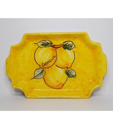 Yellow pottery tray big size (8 glasses)