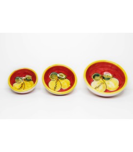 Set of 3 red bowls