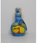 Limoncello in blue sky pottery bottle with lemmons 10cl