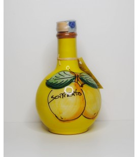 Limoncello in yellow pottery bottle with lemons 20cl