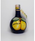 Limoncello in blue pottery bottle with lemons 20cl