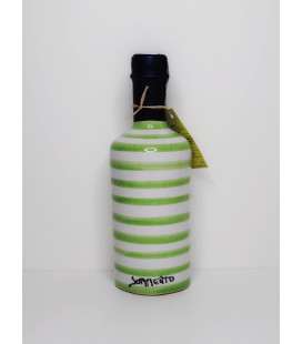 Limoncello in design pottery bottle with green lines 20cl