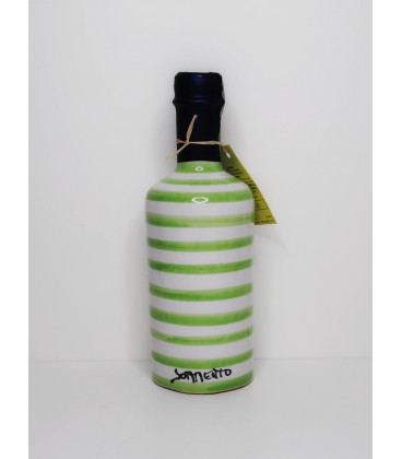 Limoncello in design pottery bottle with green lines 20cl