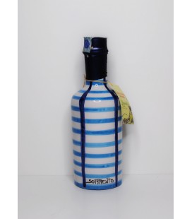 Limoncello in design pottery bottle with vertical and horizontal lines 20cl
