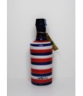 Limoncello in design pottery bottle with red lines 20cl