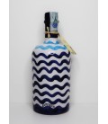 Limoncello in design pottery bottle with waves 50cl