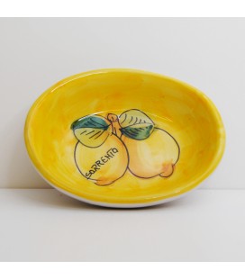 Yellow pottery bread plate
