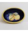 Blue pottery bread plate