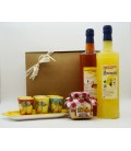 Gift pack: 1L liqueurs + tray and glasses set + rum baba