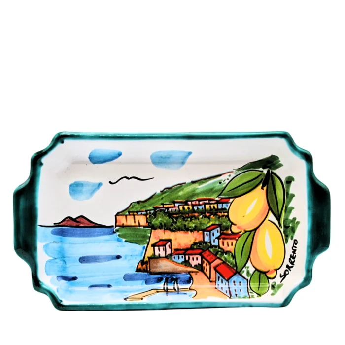 Vassoio Ceramica dipinto paesaggio Sorrento